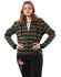 Kady Cotton Two-Tone Striped Zip-up Hooded Unisex Jacket - Olive and Black, XXL