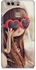 Cute Love Heart Doll with Glass Strong Plastic Curb Shockproof Protective Case Cover for Huawei P9