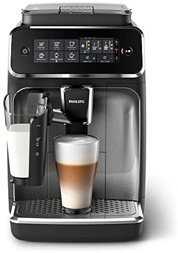 Philips 3200 Series EP3246/70 Fully Automatic Espresso Machine, 5 coffee specialties, LatteGo Milk Solution, Black/Silver