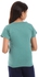 AlNasser "Free Mind" Round Neck Girls T-Shirt - Teal Green