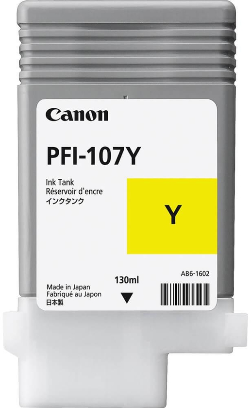 Canon PFI-107Y 130ML Ink Tank, Yellow