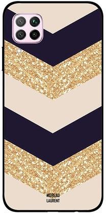 Skin Case Cover -for Huawei Nova 7i Golden Glitter & Plain Pattern Golden Glitter & Plain Pattern