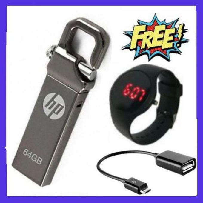 HP V250W 64GB Flash Disk Drive - Silver + FREE GIFTS