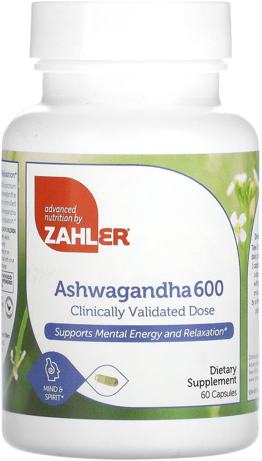 Zahler (زاهلر)‏, عبعب منوم 600، جرعة مثبتة سريريًا، لتعزيز الطاقة العقلية والاسترخاء، 60 كبسولة