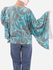 Glow Printed Batwings Blouse - Turquoise & Grey