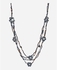ZISKA Set Of Beaded Necklace & Bracelet - Grey