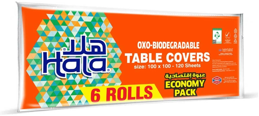 Hala table cover travel pack 6 rolls x 120 sheets