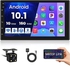ستيريو سيارة اندرويد مزدوج بشاشة لمس HD 1080P مقاس 7 انش ونظام Android 11 للوسائط المتعددة مع نظام تحديد المواقع نافي/هاي فاي/واي فاي/بلوتوث/RDS/راديو اف ام/ميرور لينك، USB مزدوج مع كاميرا احتياطية