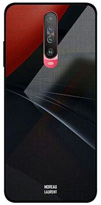 Protective Case Cover For Xiaomi Poco X2 Red Grey And Black Cloth Texture Pattern
