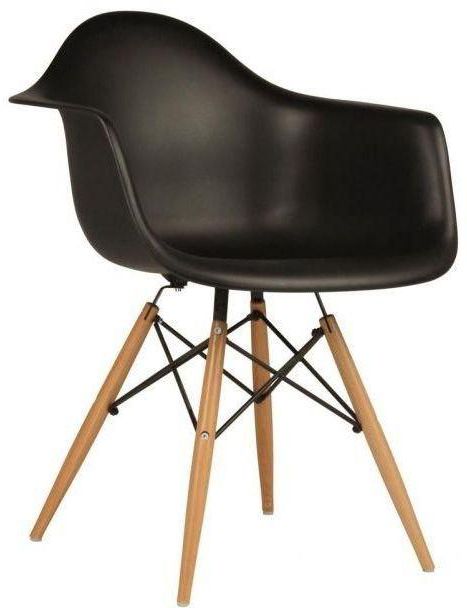 Generic Arm Chair - Plastic/Wood - Black