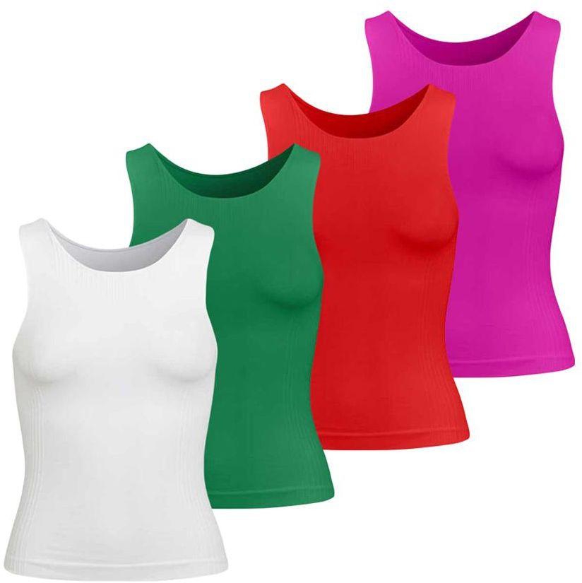 Silvy Set Of 4 Tank Tops For Women - Multicolor, X-Large