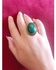 Gold Green Ring With Green Gemstone Gold Plated Copper - Jewelry Handmade