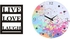 ساعة حائط خشبية دائرية بعقارب مع لوحة فنية خشبية طراز A4202 متعدد الألوان 40سم