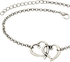 18K White Gold Plated Double Heart Anklet [MM639]