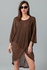 Kady Front Slit Wide Round Neck Cover-up - Brown