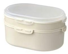 Stackable lunch box for dry food, light grey-beigeAAA