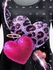 Plus Size Short Sleeve Leopard Heart Print T-shirt - 5x | Us 30-32