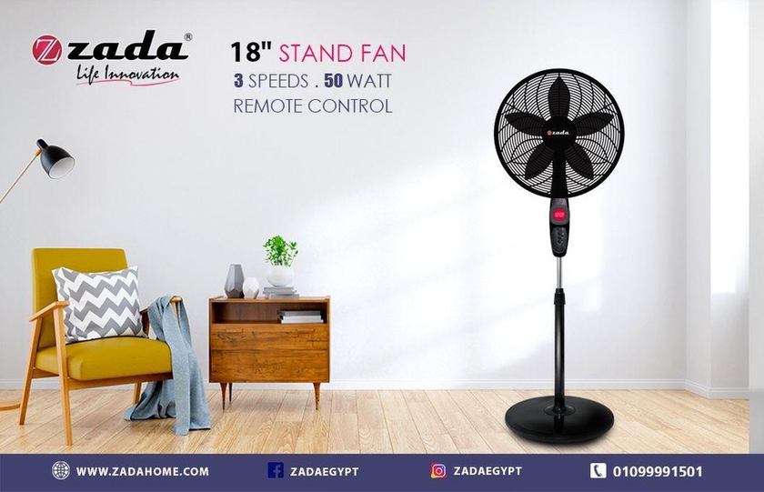 Zada ZSF-182T Stand Fan 18 Inch With Remote Control