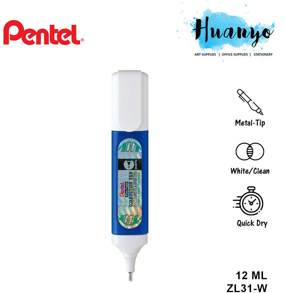 Pentel Correction Pen Metal Tip Extra Fine / Fine Point (3 Sizes)