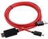 Mhl Micro Usb To Hdmi Hdtv Cable Red/Black Multicolor Easylife-02127