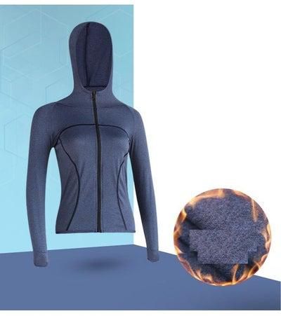Women Quick Dry Breathable Yoga Coat Blue