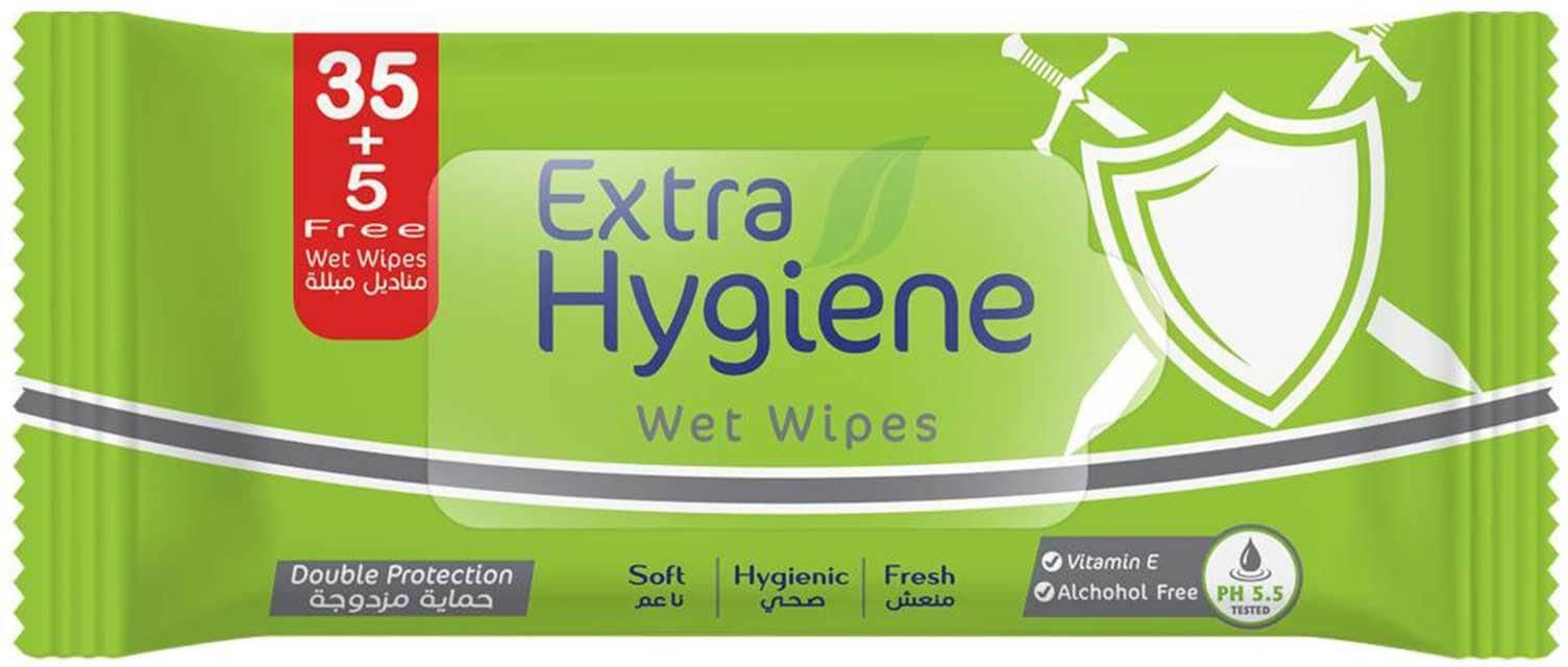 Extra Hygiene Double Protection Wipes - 40 Wipes