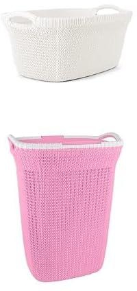 Laundry Basket Palm Oval White + Laundry Basket Palm - Multiple Colors-M