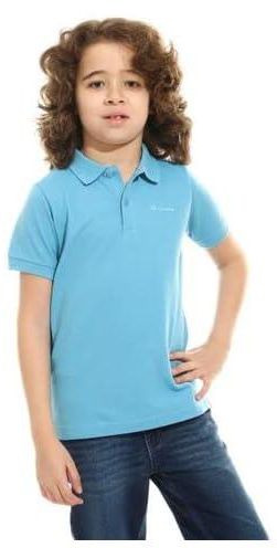 TED MARCHEL Boys Cotton Buttoned Neck Half Sleeves Polo Shirt 12 Blue617103