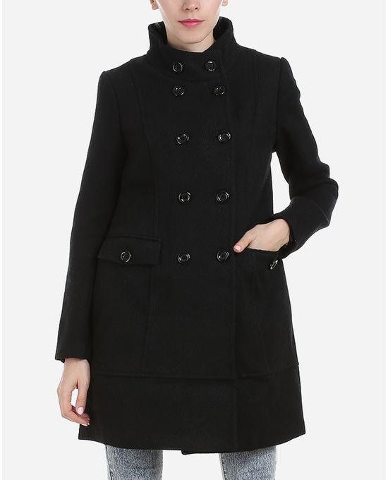 Ravin Plain Elegant Coat - Black