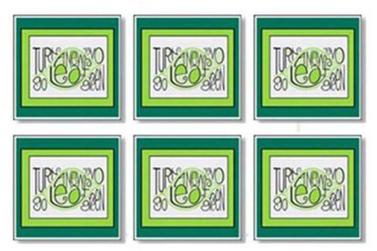 6-Piece Decorative Tea Coaster Green 9x9 centimeter