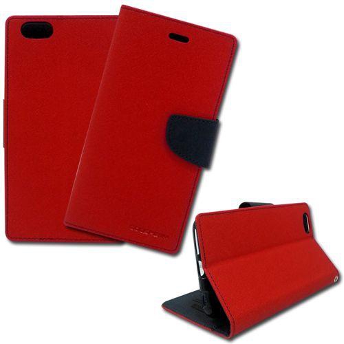 حافظه جلد بتصميم محفظه ميركوري فانسي دياري لهواتف ايفون 6+ - احمر / ازرق داكن