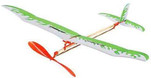 Generic DIY Assembling Rubber Band Powered Glider Inertial Educational Toy - Random Color