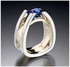 Faux Sapphire Inlaid Geometric Finger Ring
