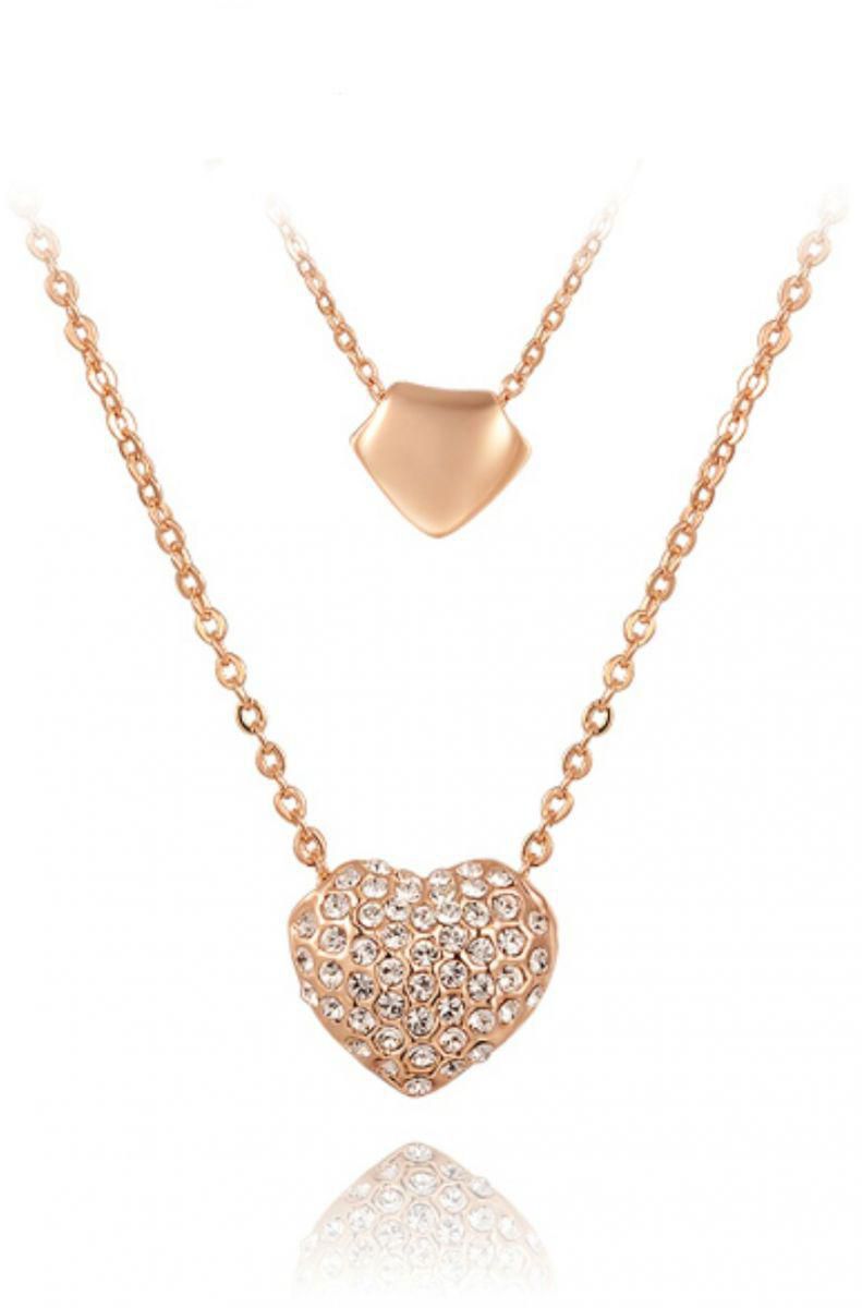 Roxy necklace double gold -plated heart-shaped