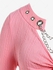 Plus Size Textured Grommets Chain Embellish Twist Long Sleeve Top - L | Us 12