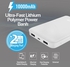 OnePlus 5T Power Bank, - Portable 10000mAh Dual USB 3A Output Charger with Auto-Voltage Regulation for Smartphones, Tablets, Promate Voltag-10 White
