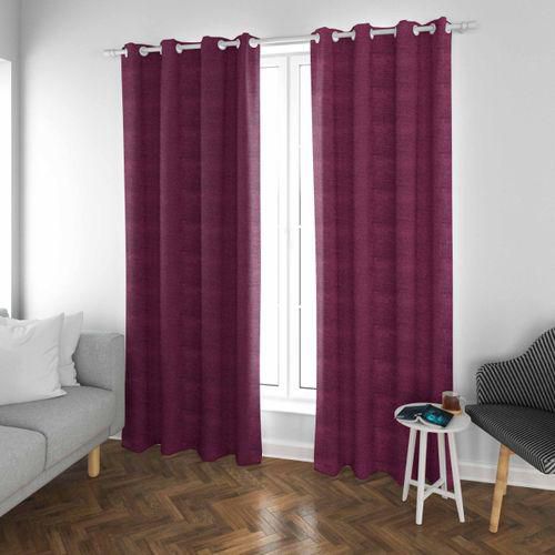 Nageh Tex Twisted Chenille Curtain - Burgundy