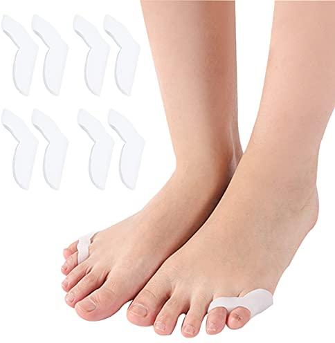 NICENEEDED 4 Pairs Little Toe Separators for Pain Relief From Friction, Soft Gel Pinky Toe Protection Cushion for Foot, Bunion Cushion Protector Pad (Little Toe)