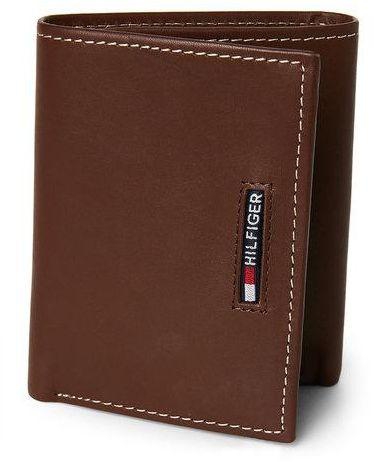 Tommy Hilfiger Brown Leather For Men - Trifold Wallets