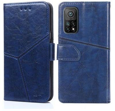Case Cover For Xiaomi Redmi K30S Geometric Stitching Horizontal Flip TPU + PU Leather Case with Holder & Card Slots & Wallet(Blue)