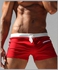 Zip Pocket Detail Swimwear Shorts Red/White