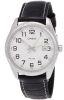 Casio Men's Analogue Black Leather White Dial Watch