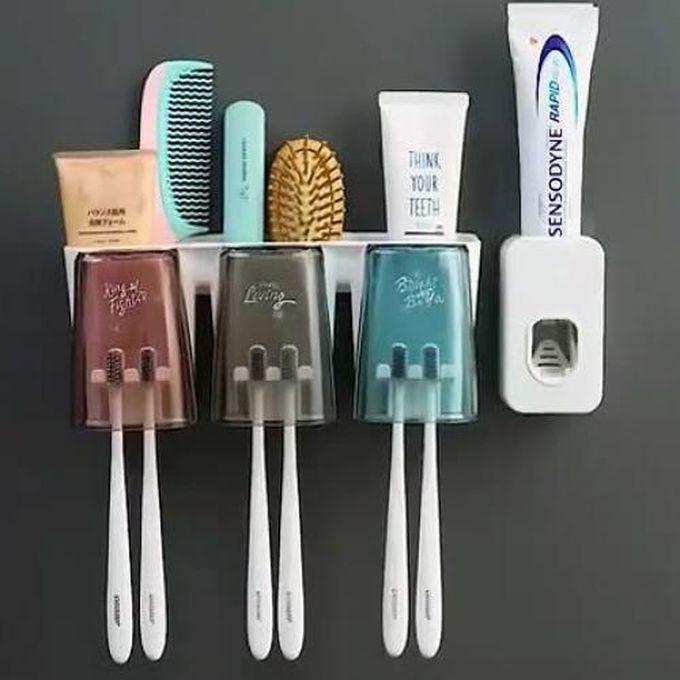 Automatic Toothpaste Dispenser And Toothbrush Holder + Cup