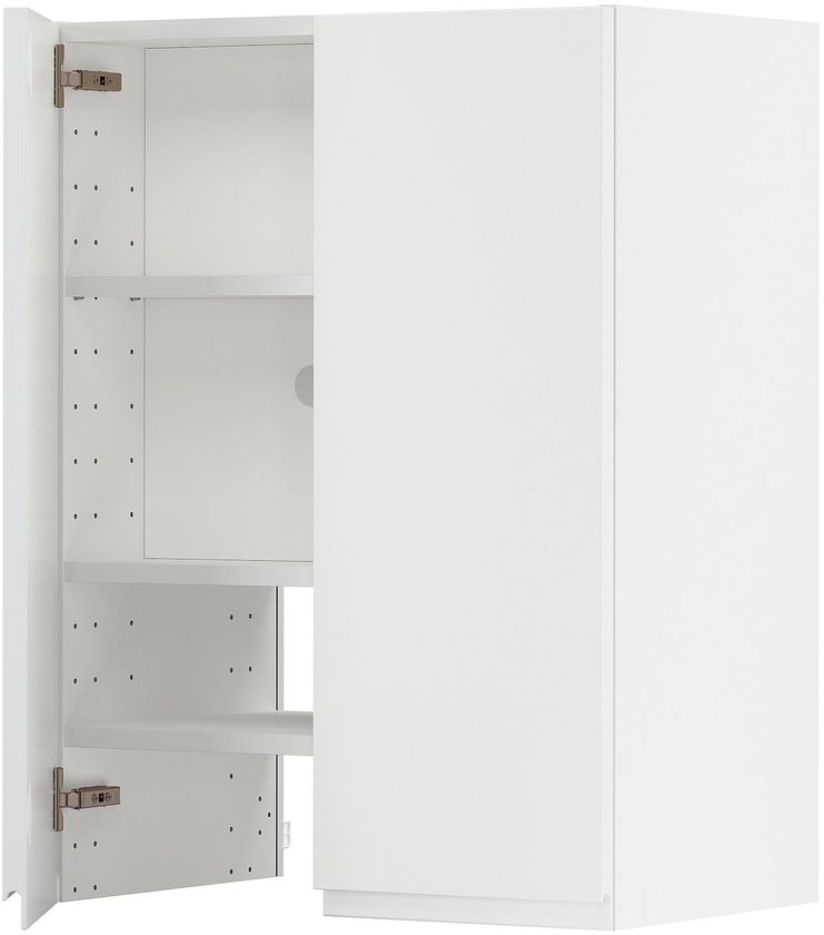 METOD خزانة حائط لشفاط روائح مع رف/باب - أبيض/Voxtorp أبيض مطفي ‎60x80 سم‏