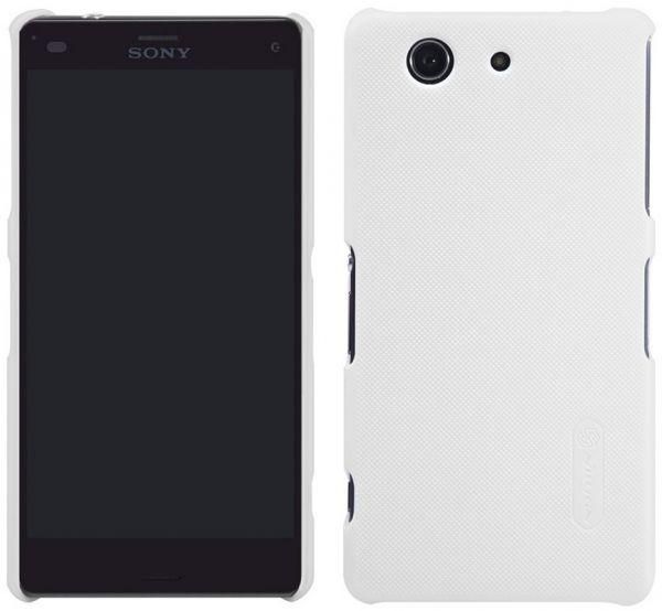 Nillkin Super Frosted Shield Hard Case Cover W/ Screen Protector For Sony Xperia Z3 Compact White