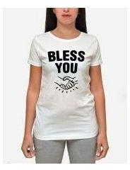Printed Bless You T- Shirt - White