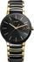 Rado Centrix Men's Black Dial Two Tone Gold IP Ceramic Quartz Watch