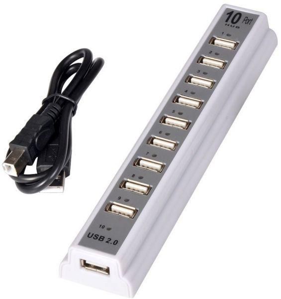 High Speed 10 Port USB 2.0 Hub Multi Outlet Power Strip Type F0889