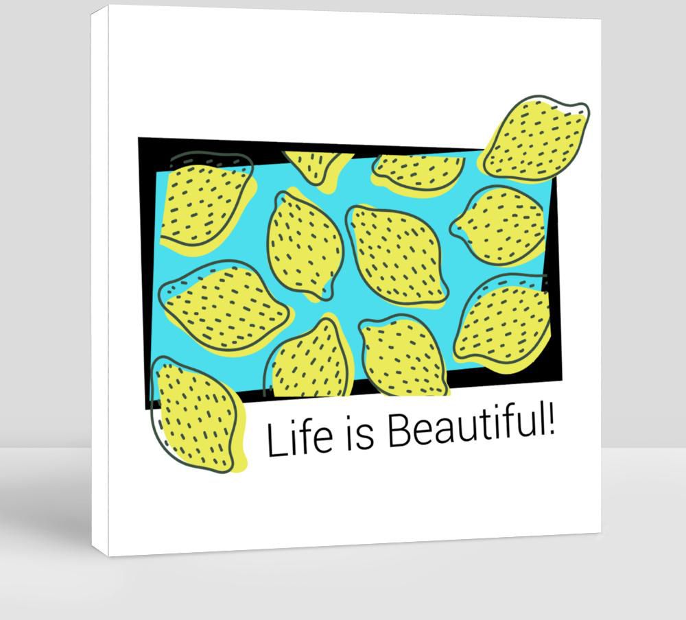 Lemon Pattern. T-Shirt Print. Life Is Beautiful.