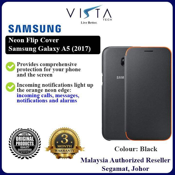 Samsung A5 (2017) Neon Flip Cover (Black)